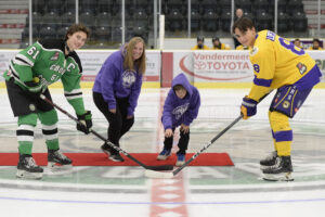 Cobourg Cougars Raises $3116 for Highland Shores Children’s Aid and The Children’s Foundation through Dress Purple Game!